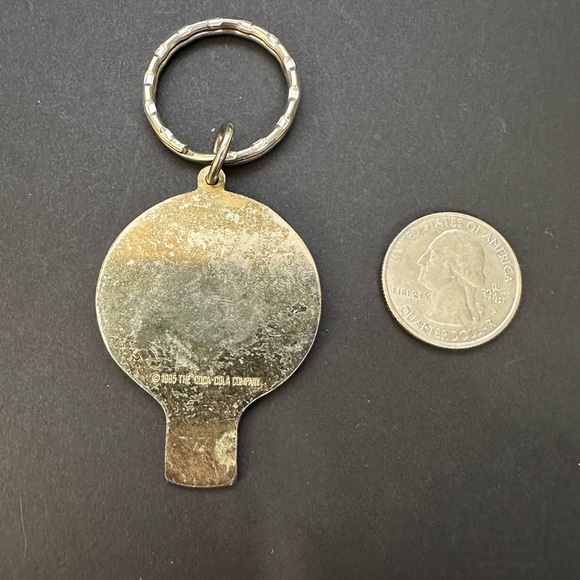 VTG 1985 COKE Keychain Coca-Cola Company Hot Air Balloon Red White Blue Purple - Picture 3 of 5